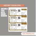 Editable Airplane Boarding Pass (Glitter Gold) 
